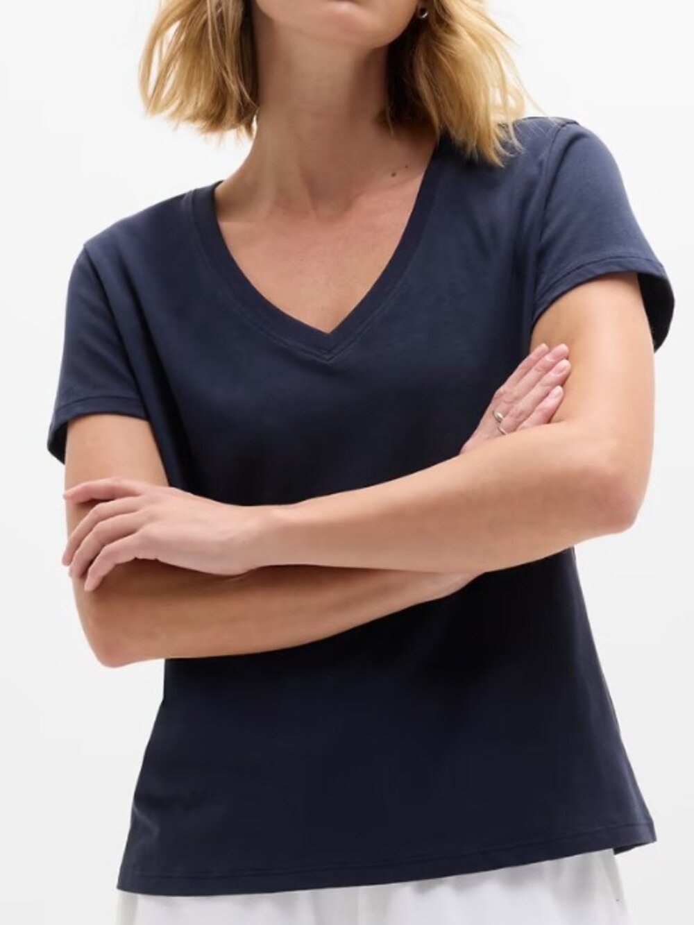 Athleta Favorite Cotton V-Neck Tee Women's Small